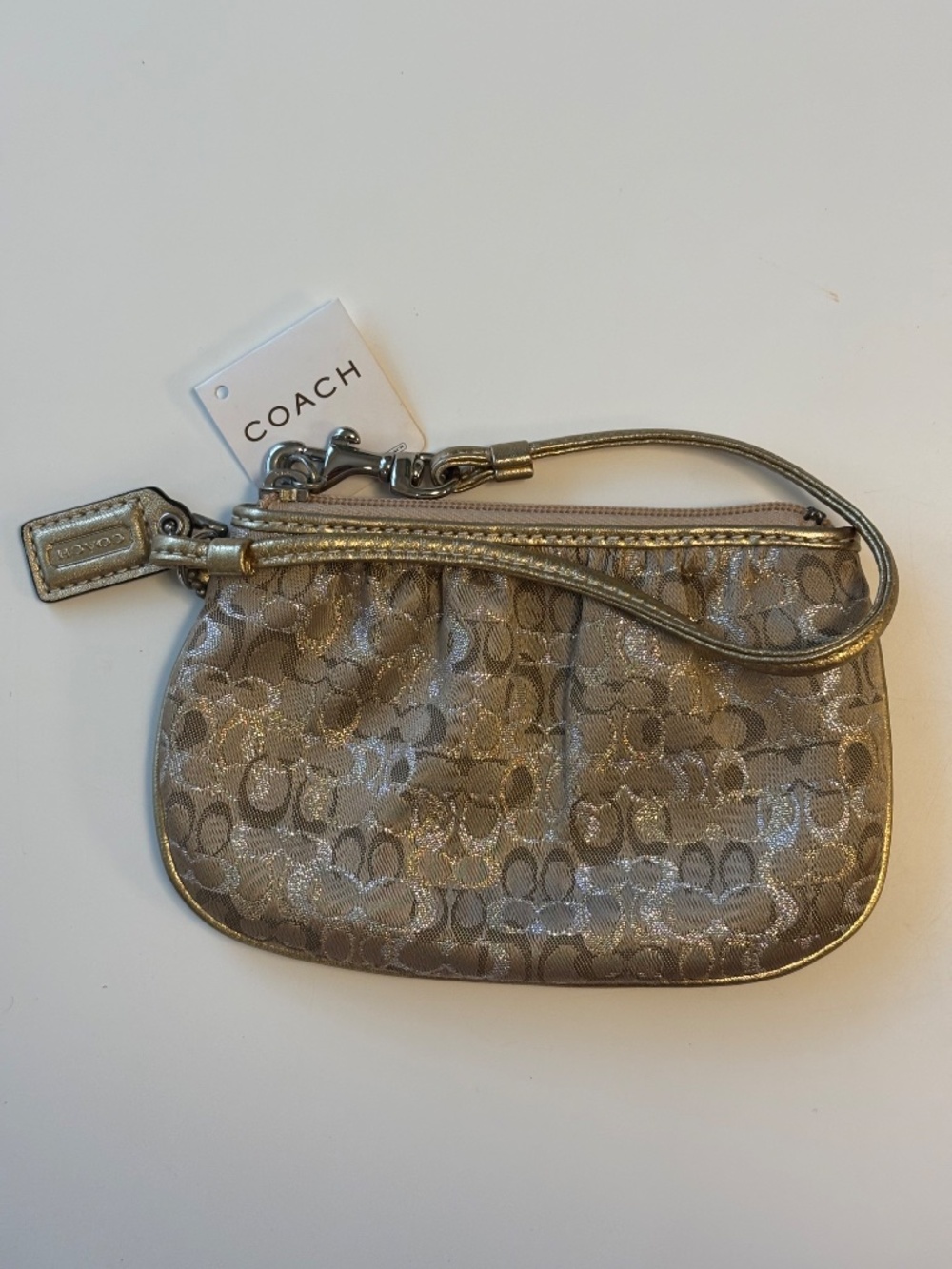 COACH Lurex Signature Wristlet